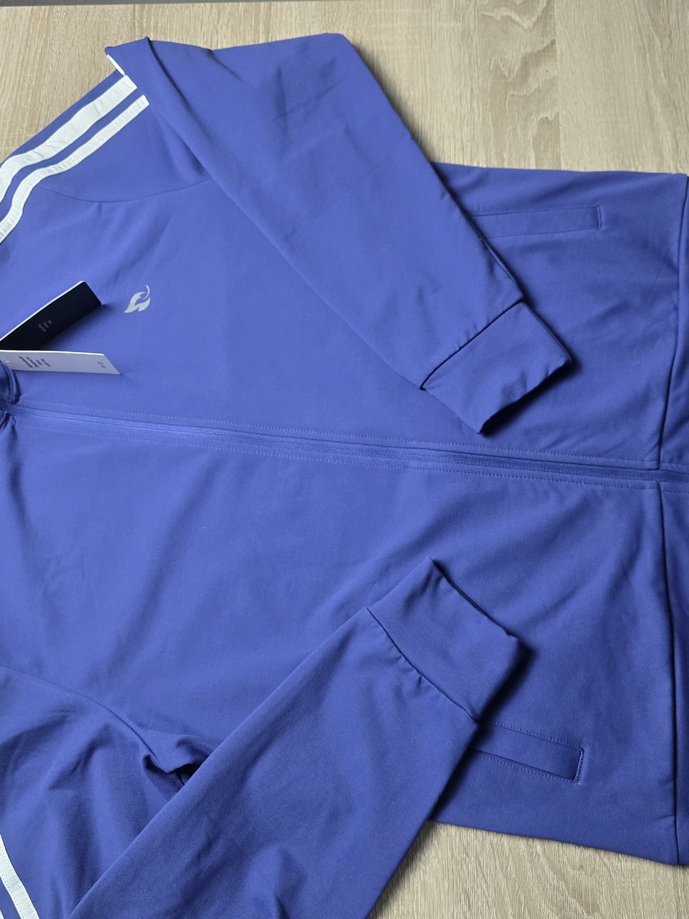 Baleaf Purple Track Bomber Jacket with White Stripes